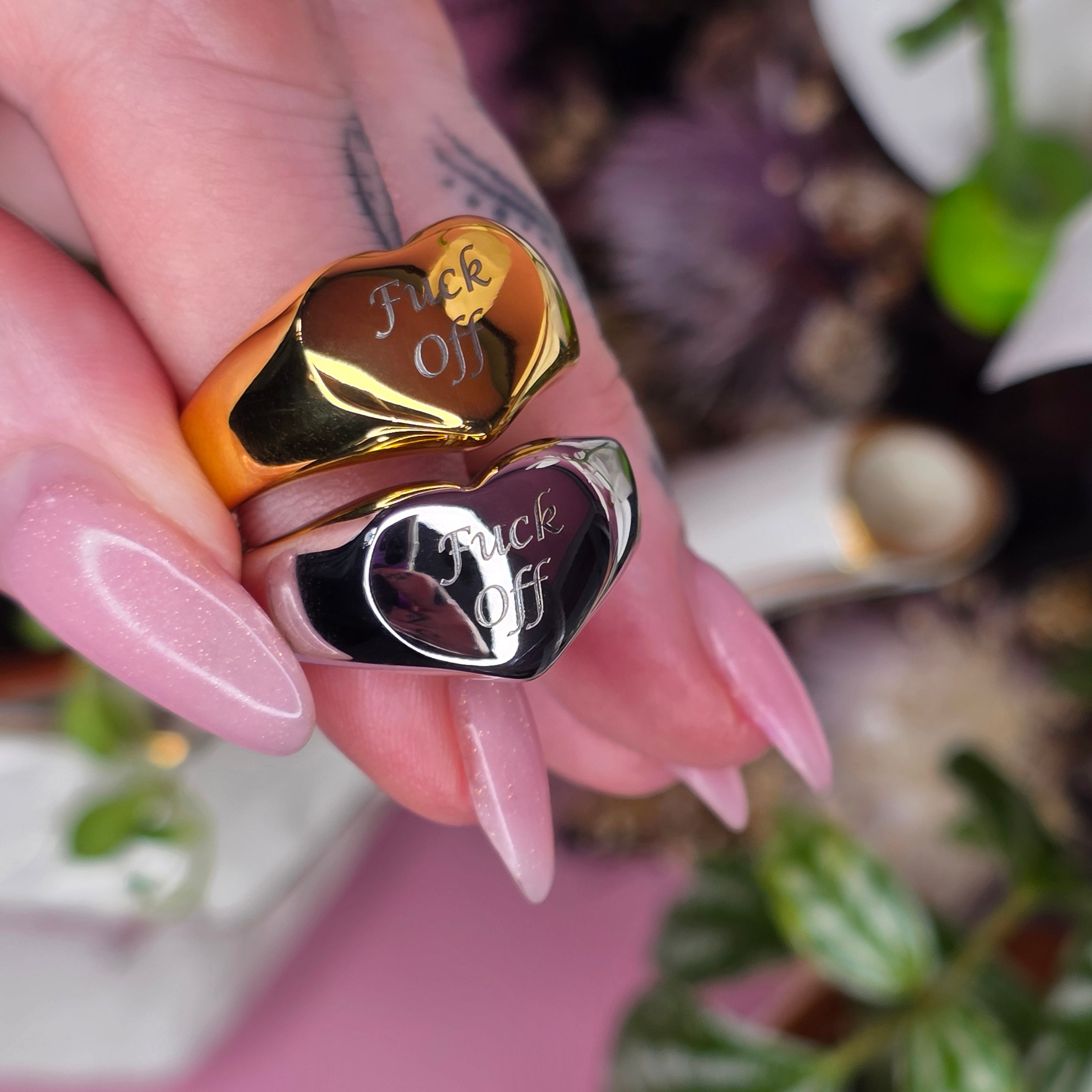 Personalised Heart Signet Ring