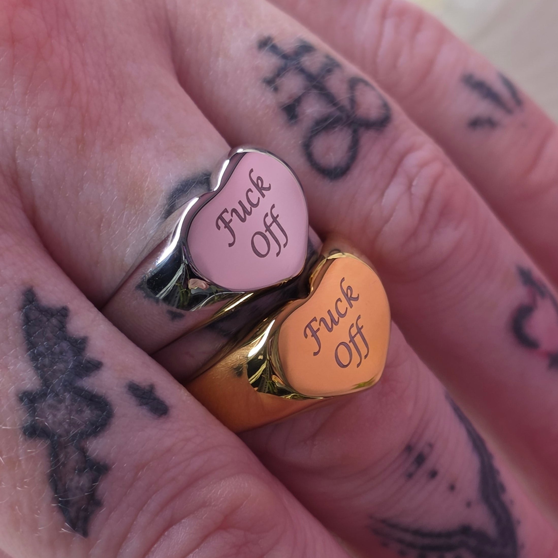 Personalised Heart Signet Ring