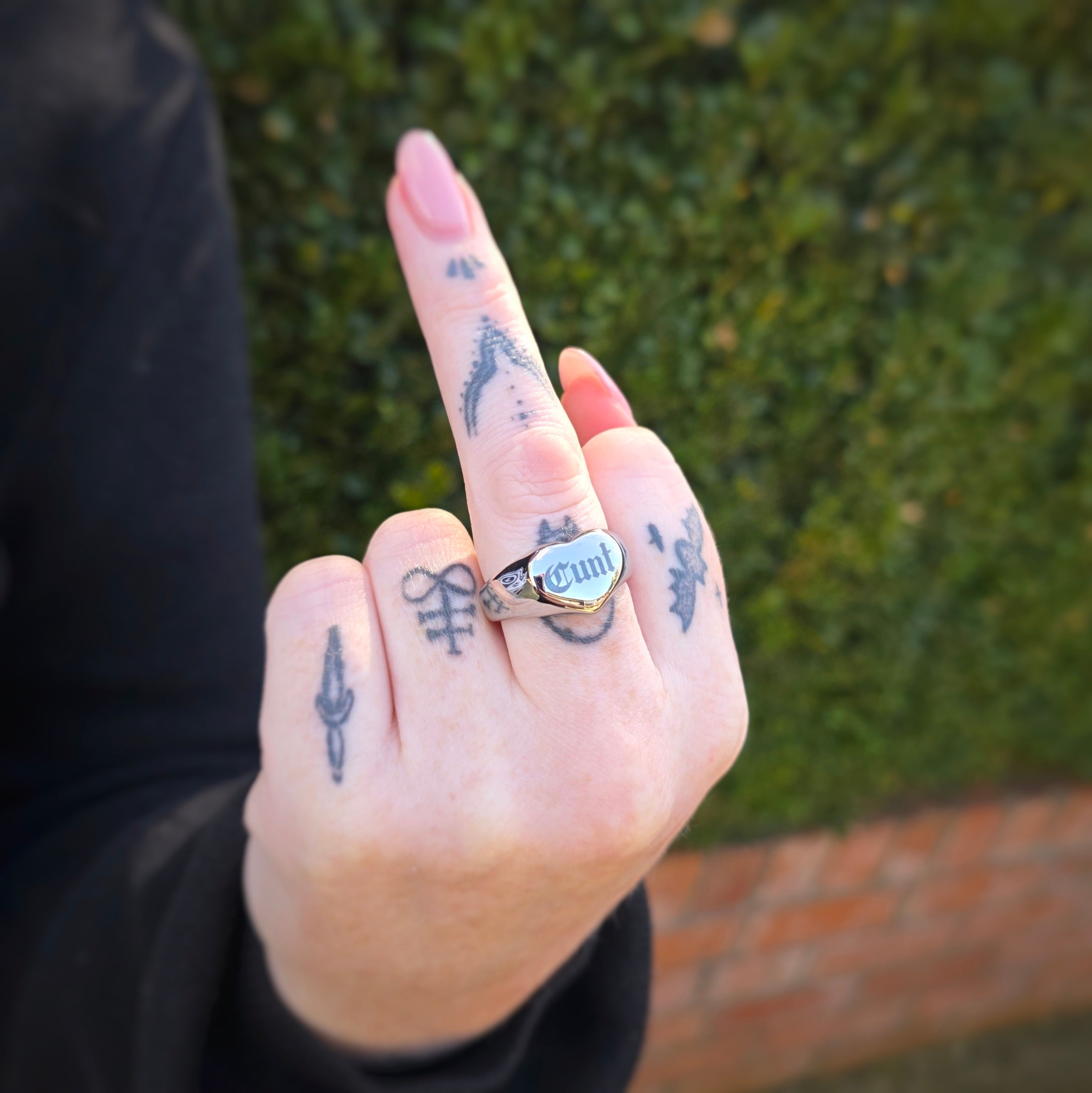 Engraved Round Signet Ring