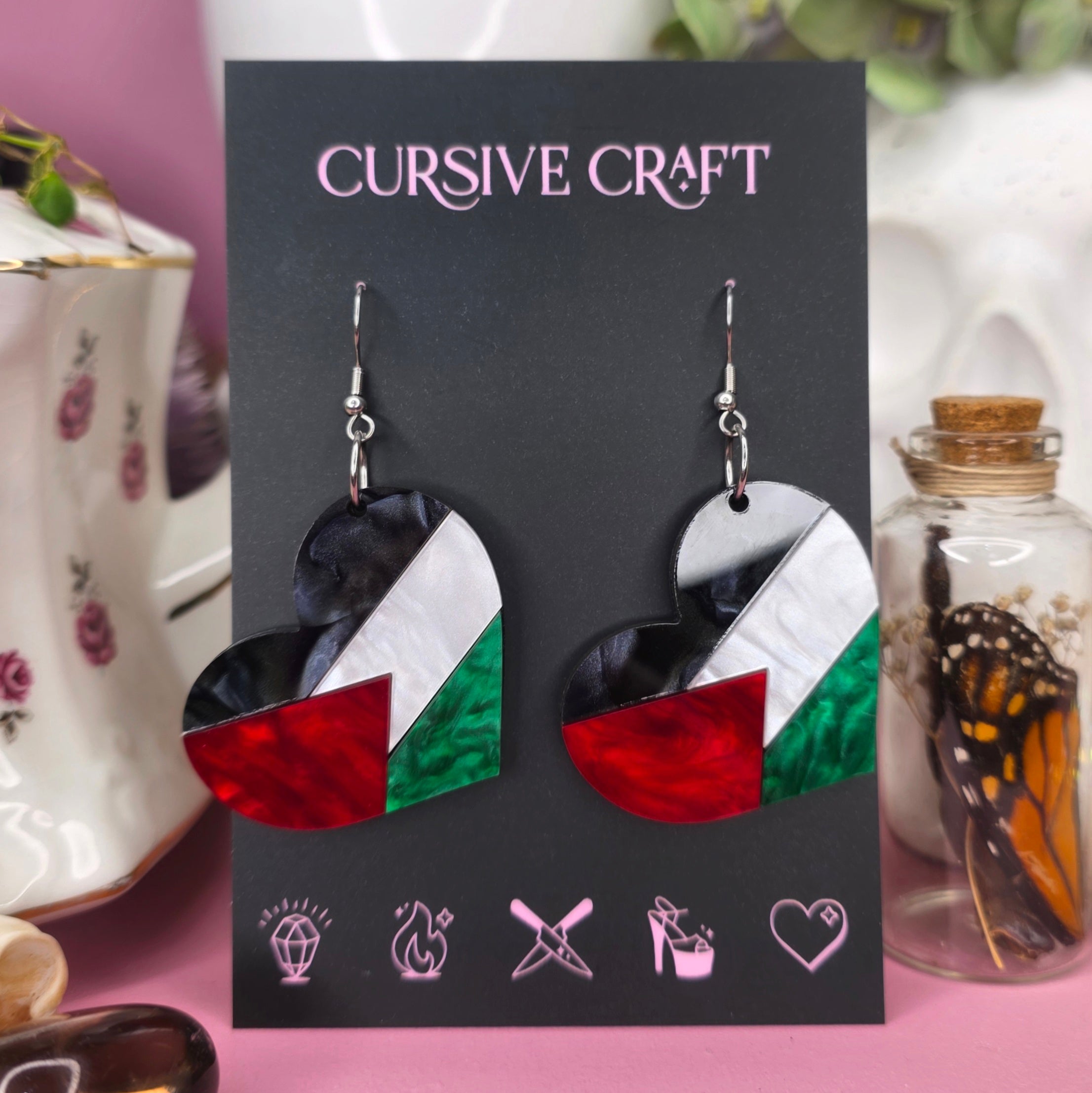 Palestine Heart Dangles