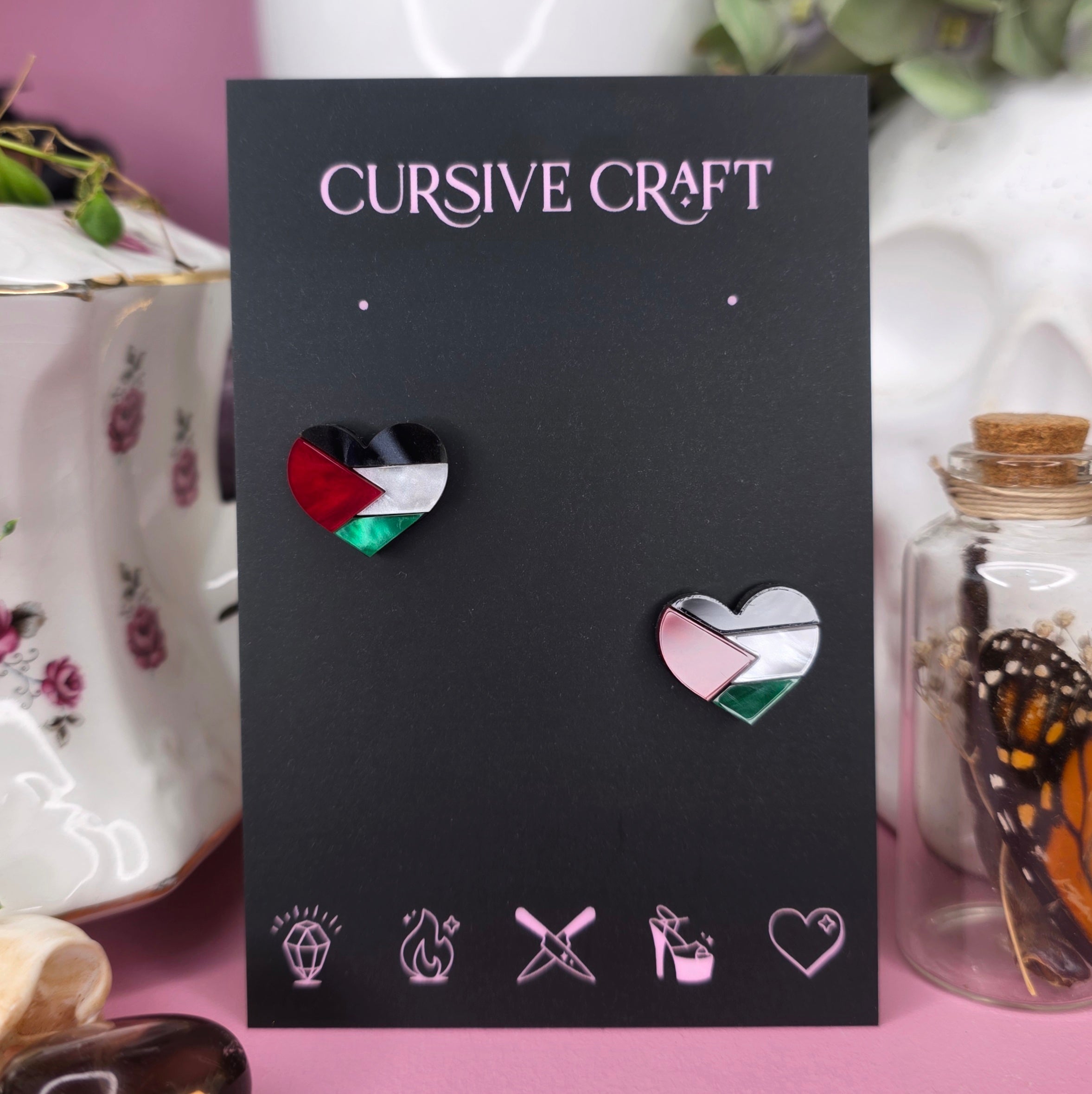 Palestine Heart Studs