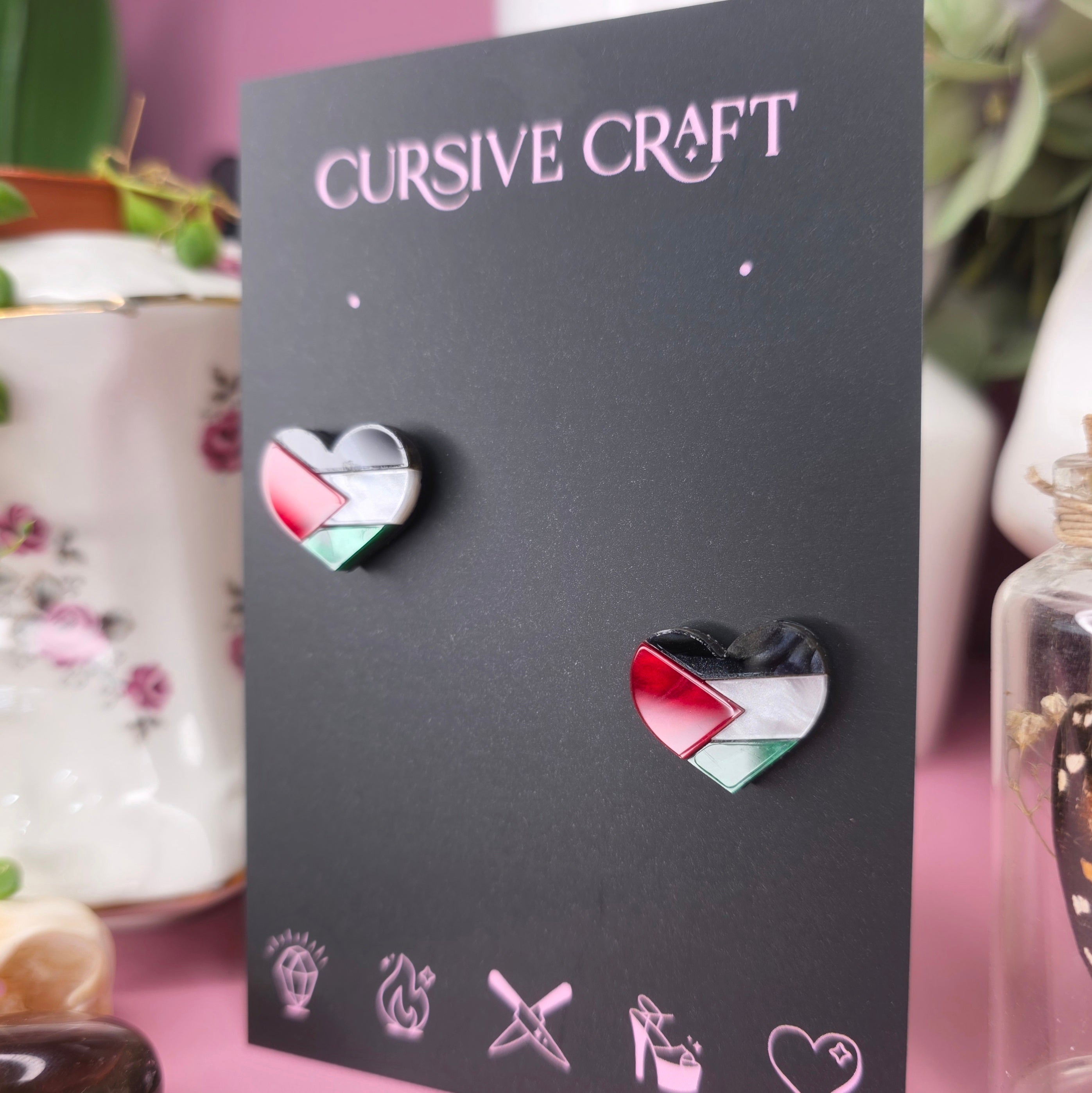 Palestine Heart Studs