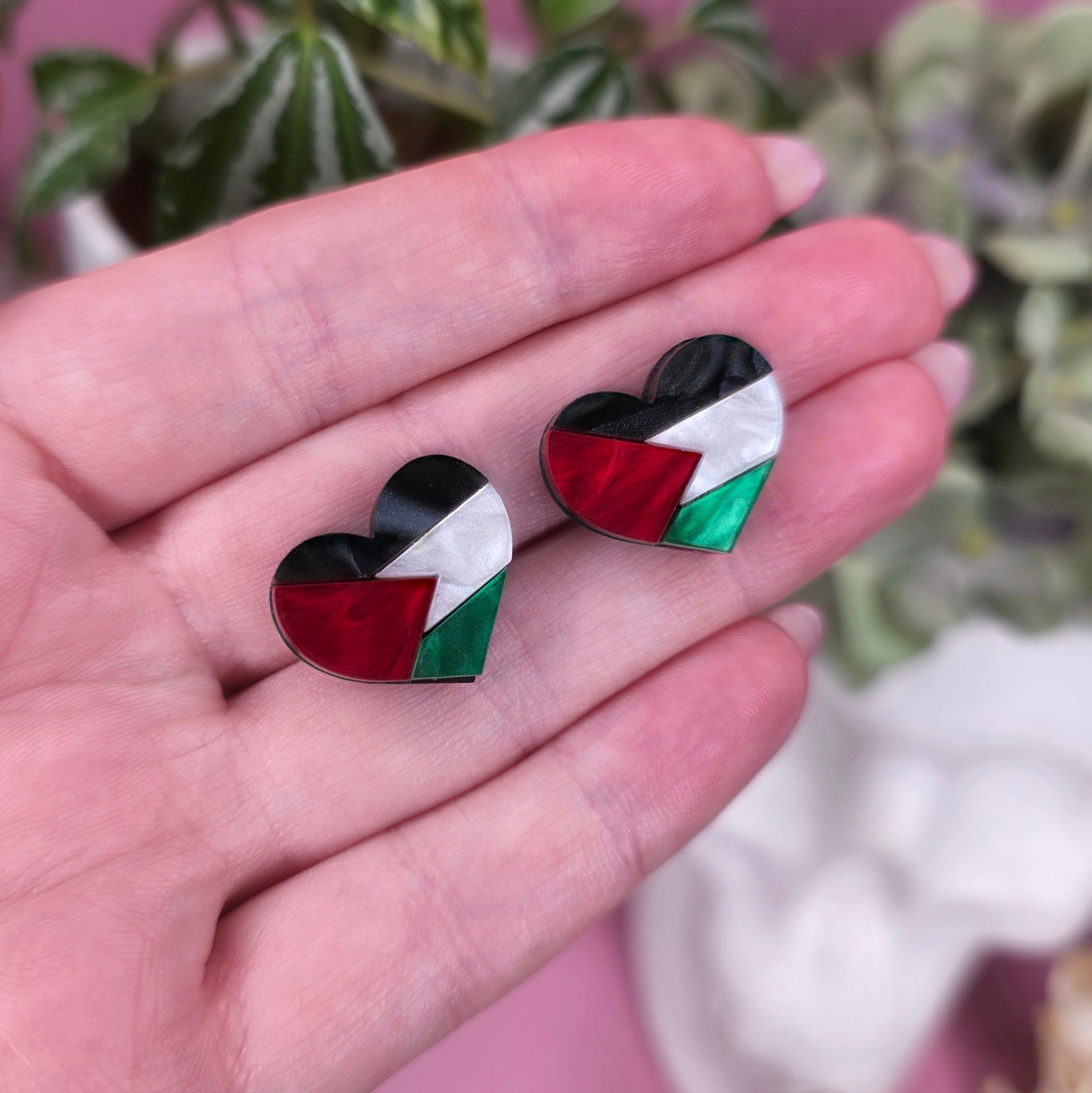 Palestine Heart Studs