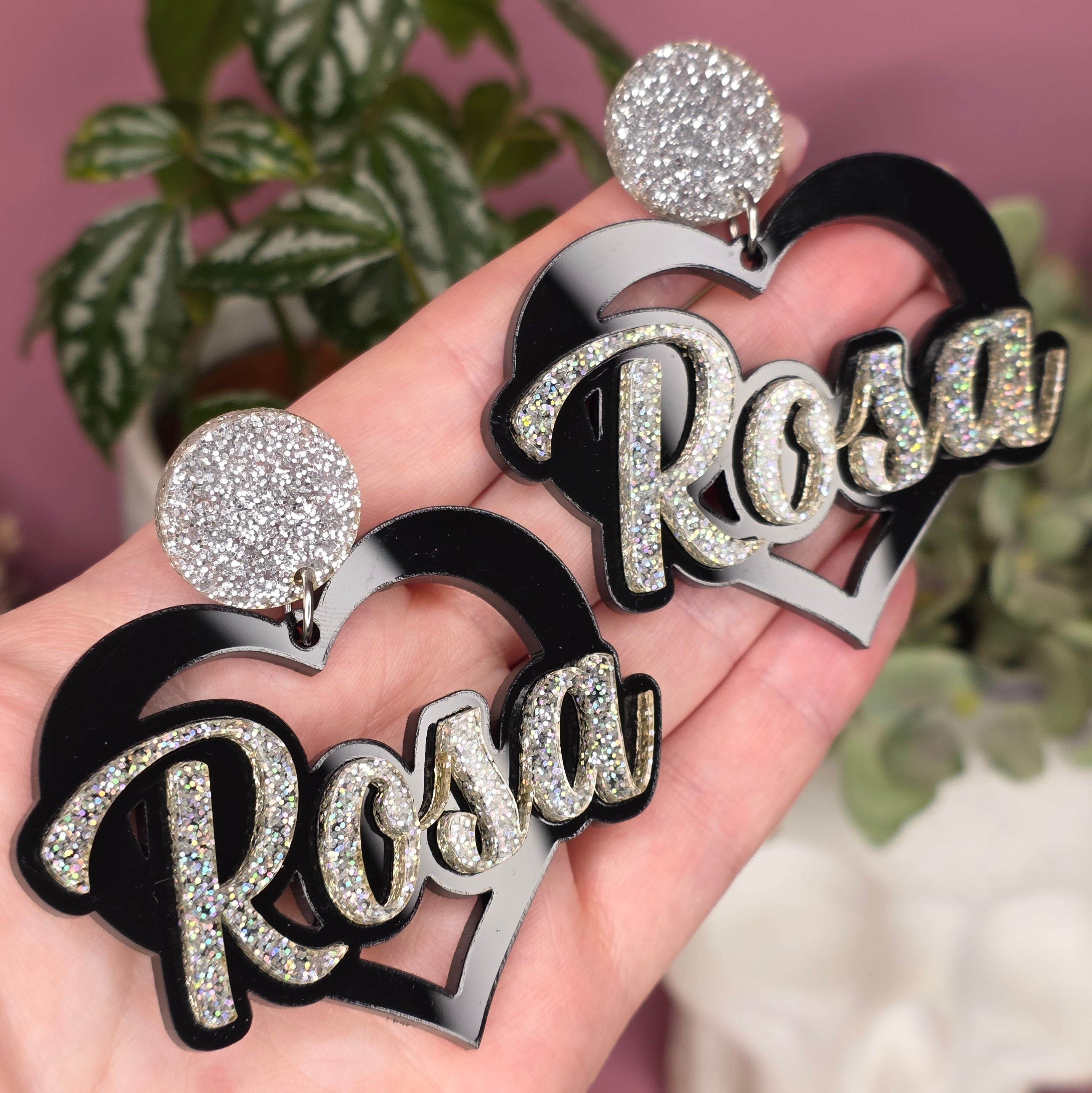 Personalized Heart Name Earrings