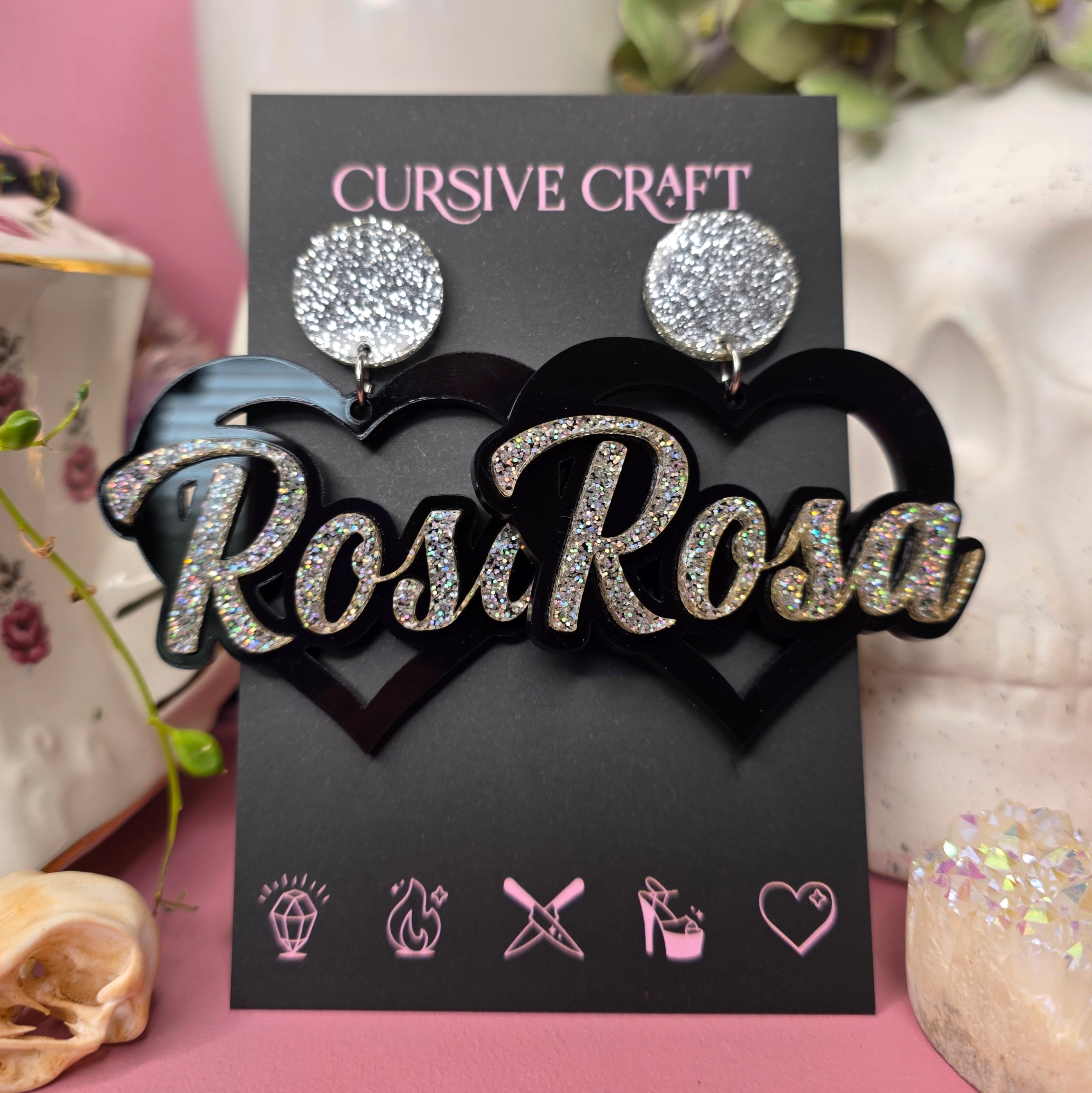 Personalized Heart Name Earrings