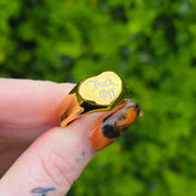 Fuck Off Heart Signet Ring - Gold