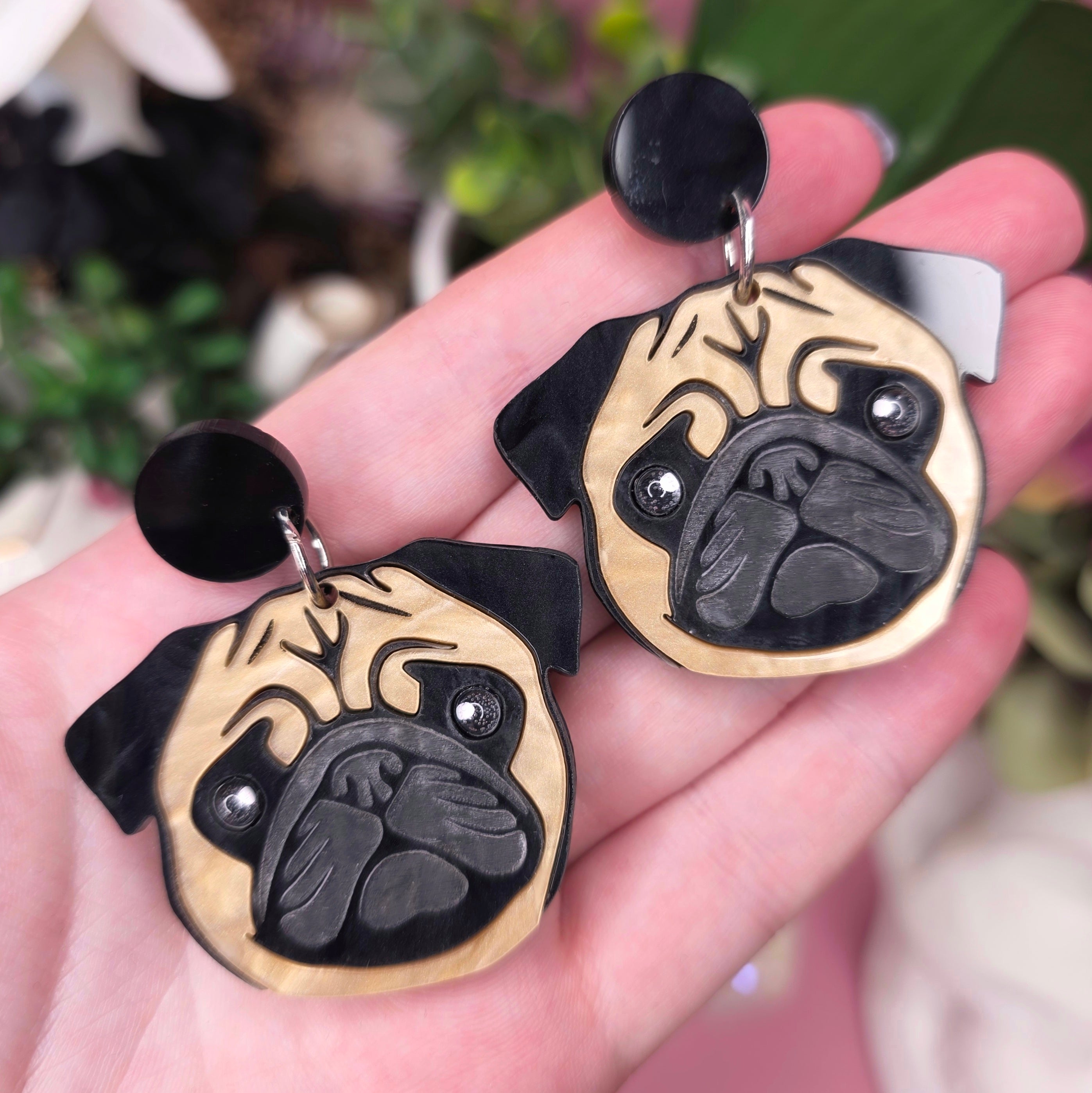 Pug Earrings - Cursive Craft 