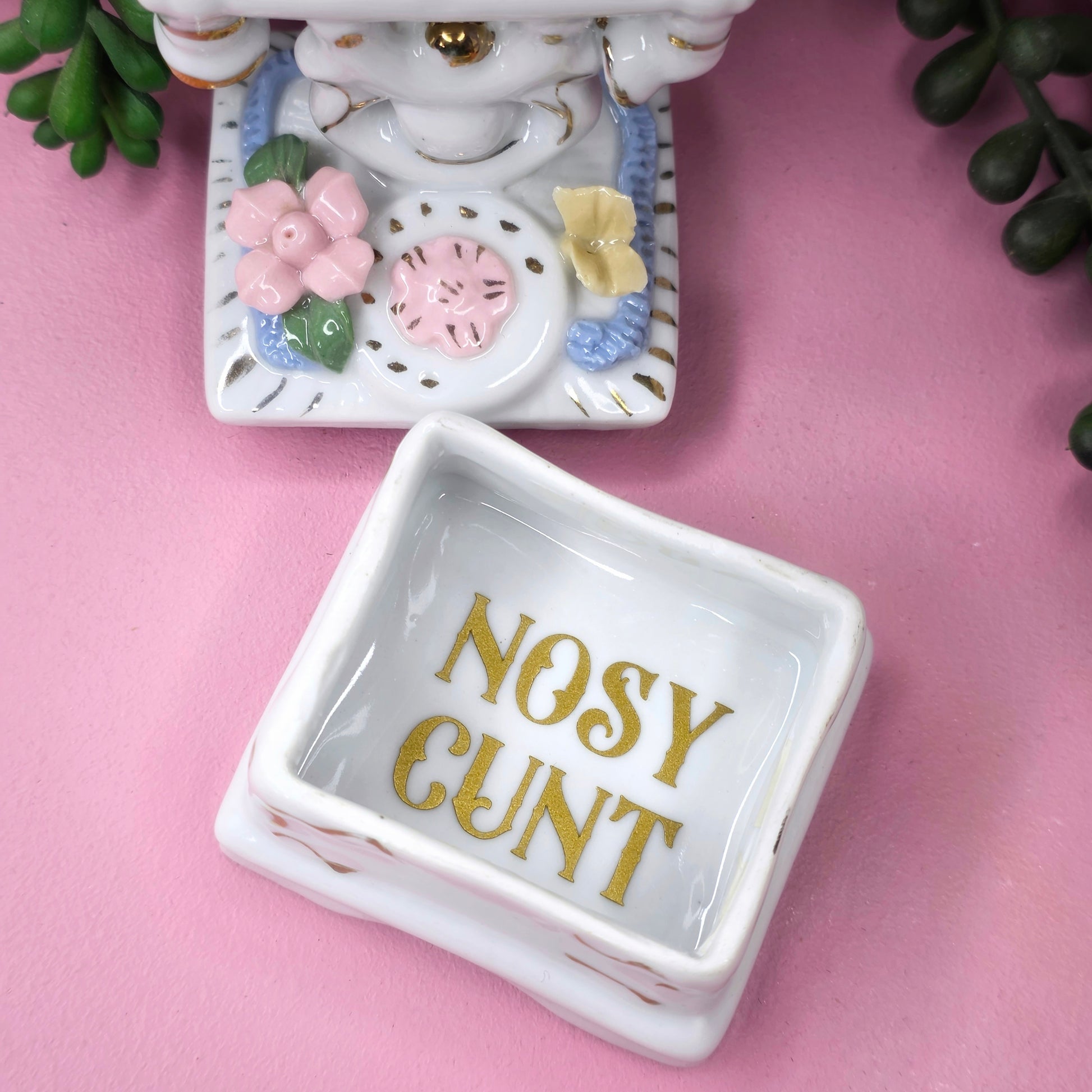 Cunty Telephone Trinket Dish - Cursive Craft 