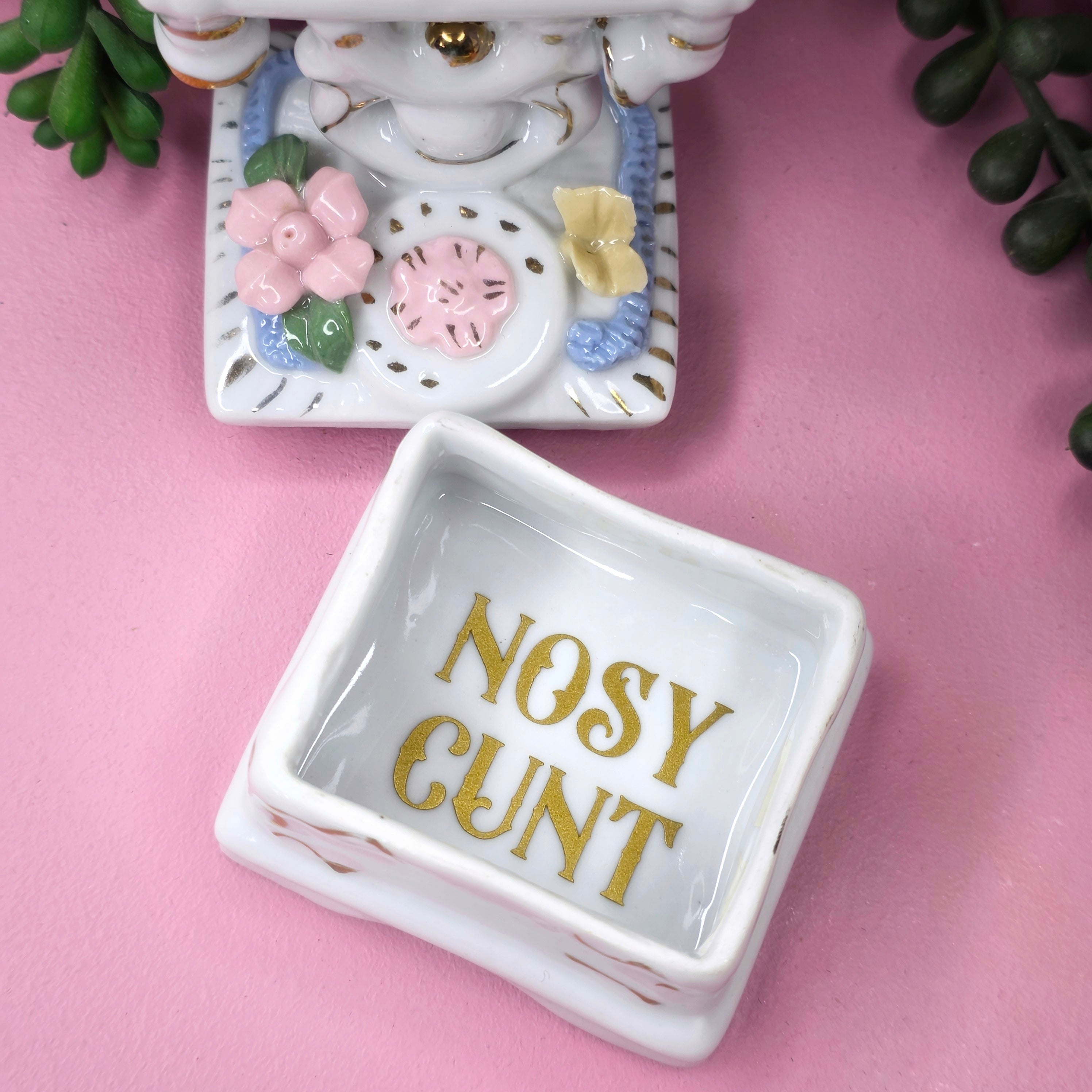 Cunty Telephone Trinket Dish - Cursive Craft 