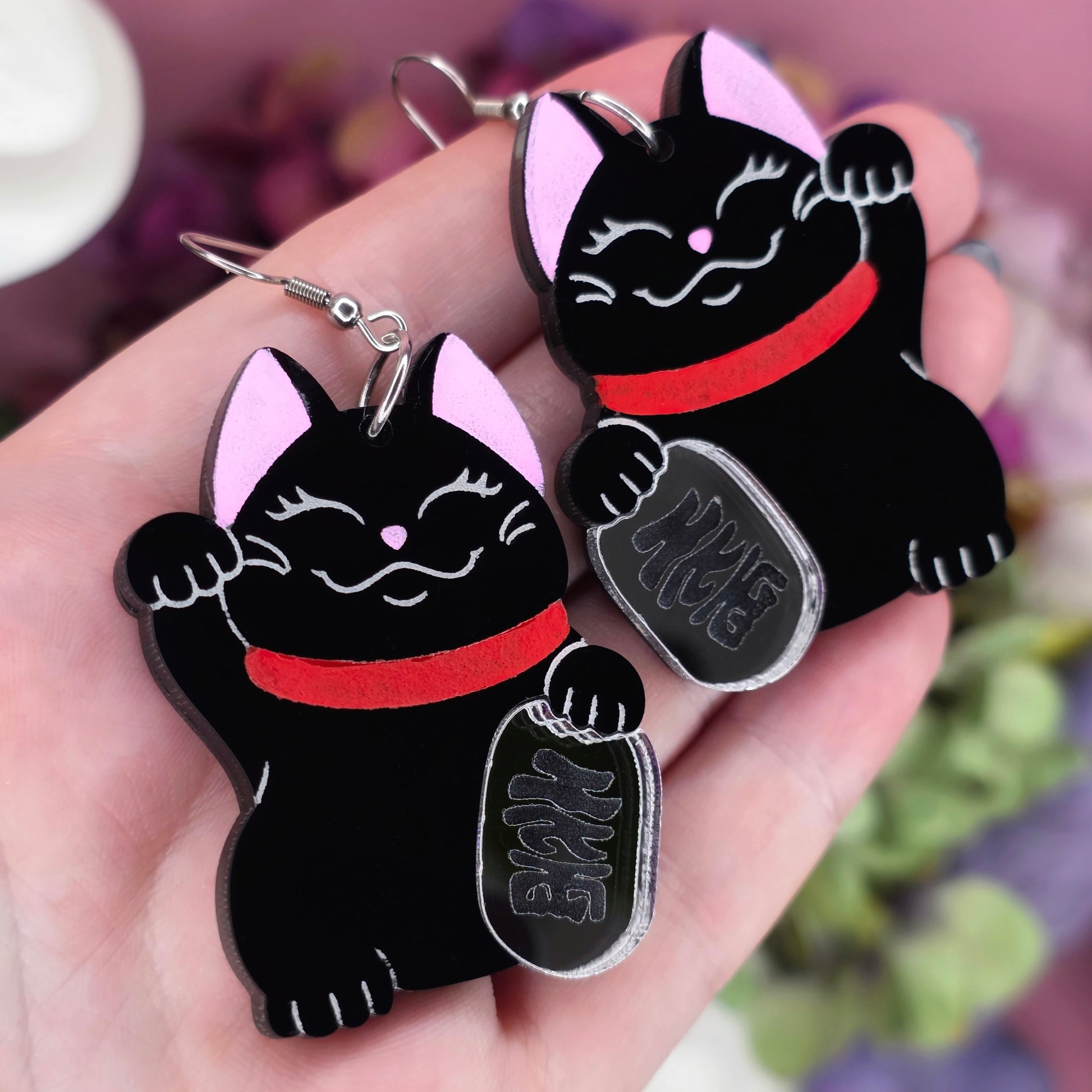 Black Lucky Cats - Cursive Craft 