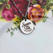 Sugar Tits Round Necklace - Cursive Craft 