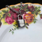 “Mine” Padlock Necklace - Cursive Craft 