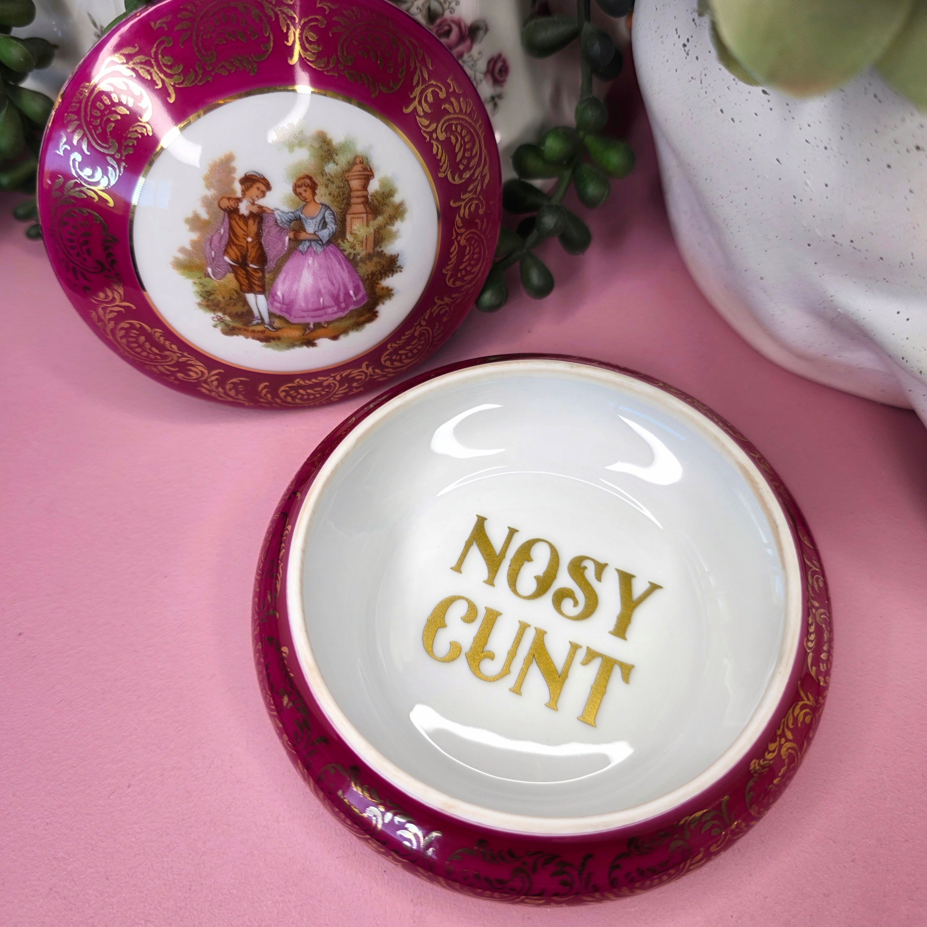 Vintage Nosy Cunt Trinket Dish - Cursive Craft