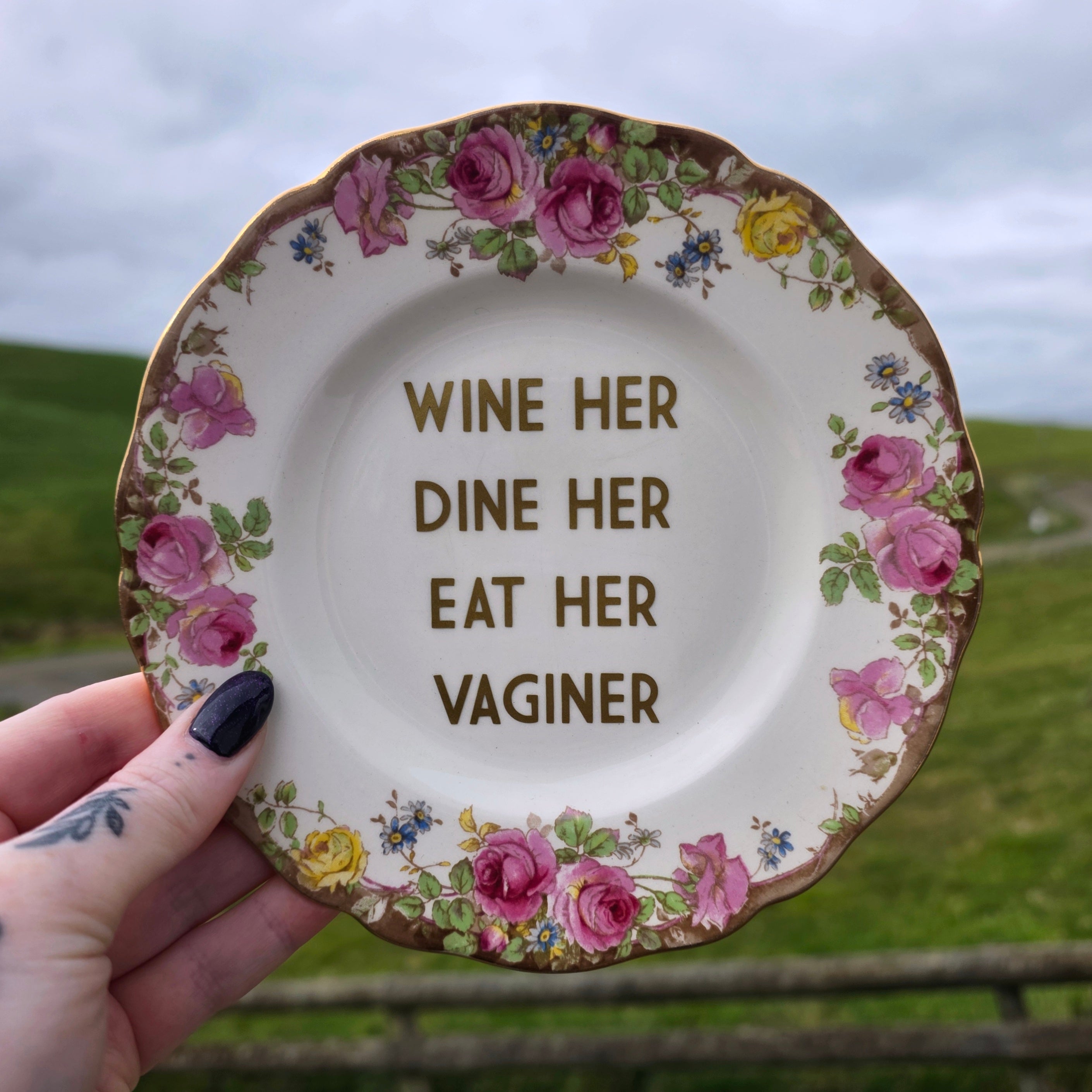 Wine Her Dine Her Eat Her Vaginer - Cursive Craft 
