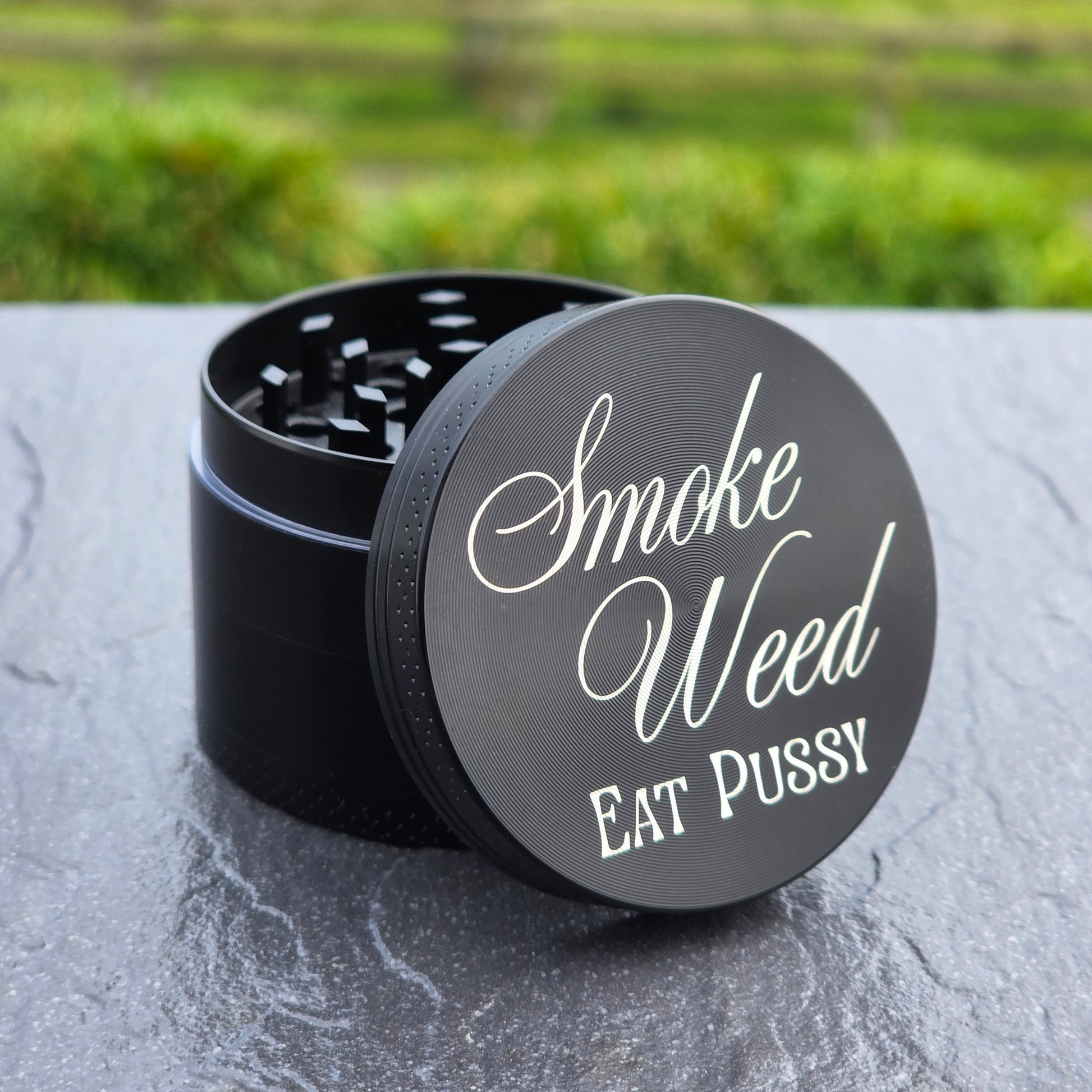 Smoke Weed Eat Pussy Grinder - Cursive Craft 