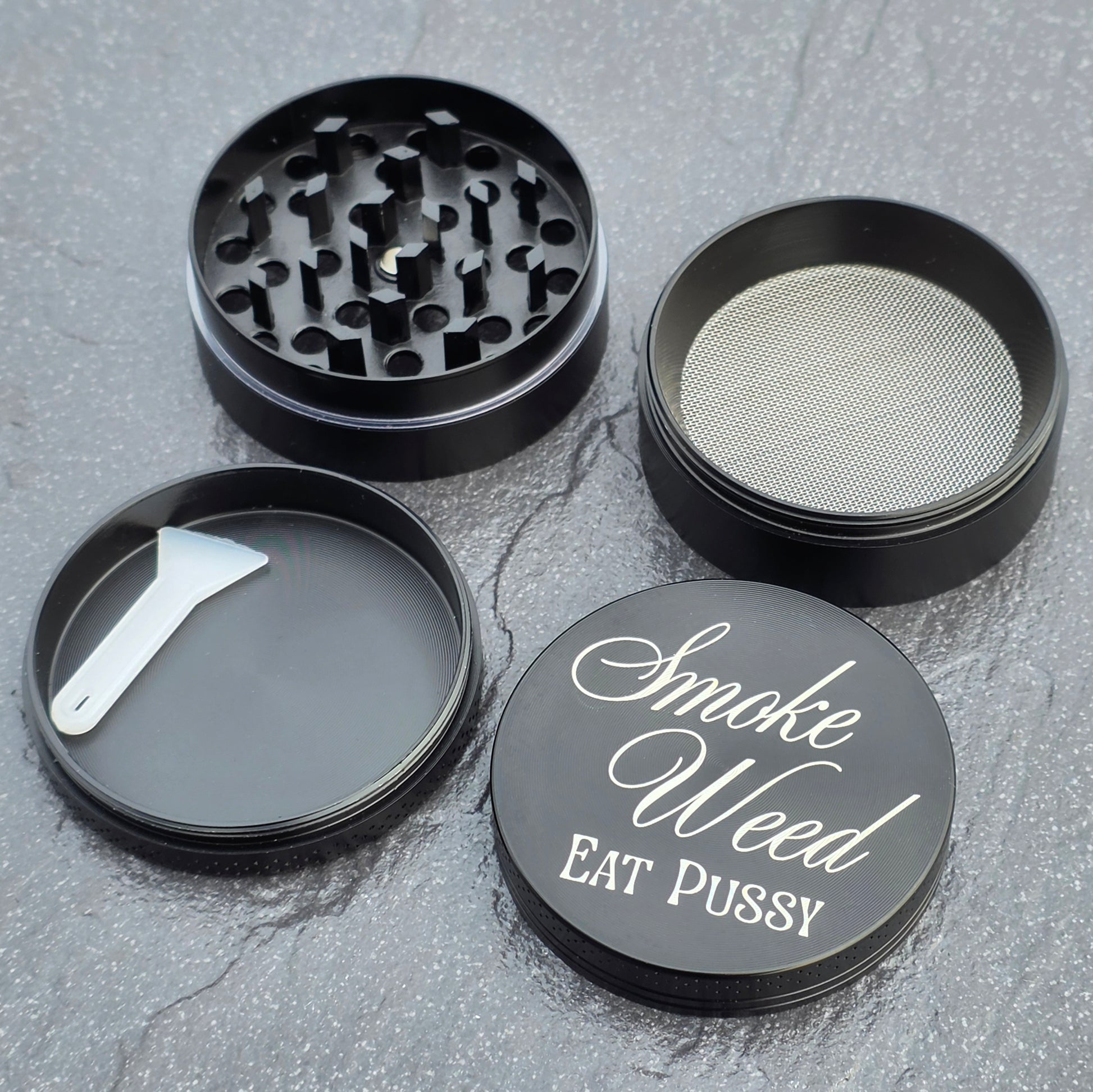 Smoke Weed Eat Pussy Grinder - Cursive Craft 