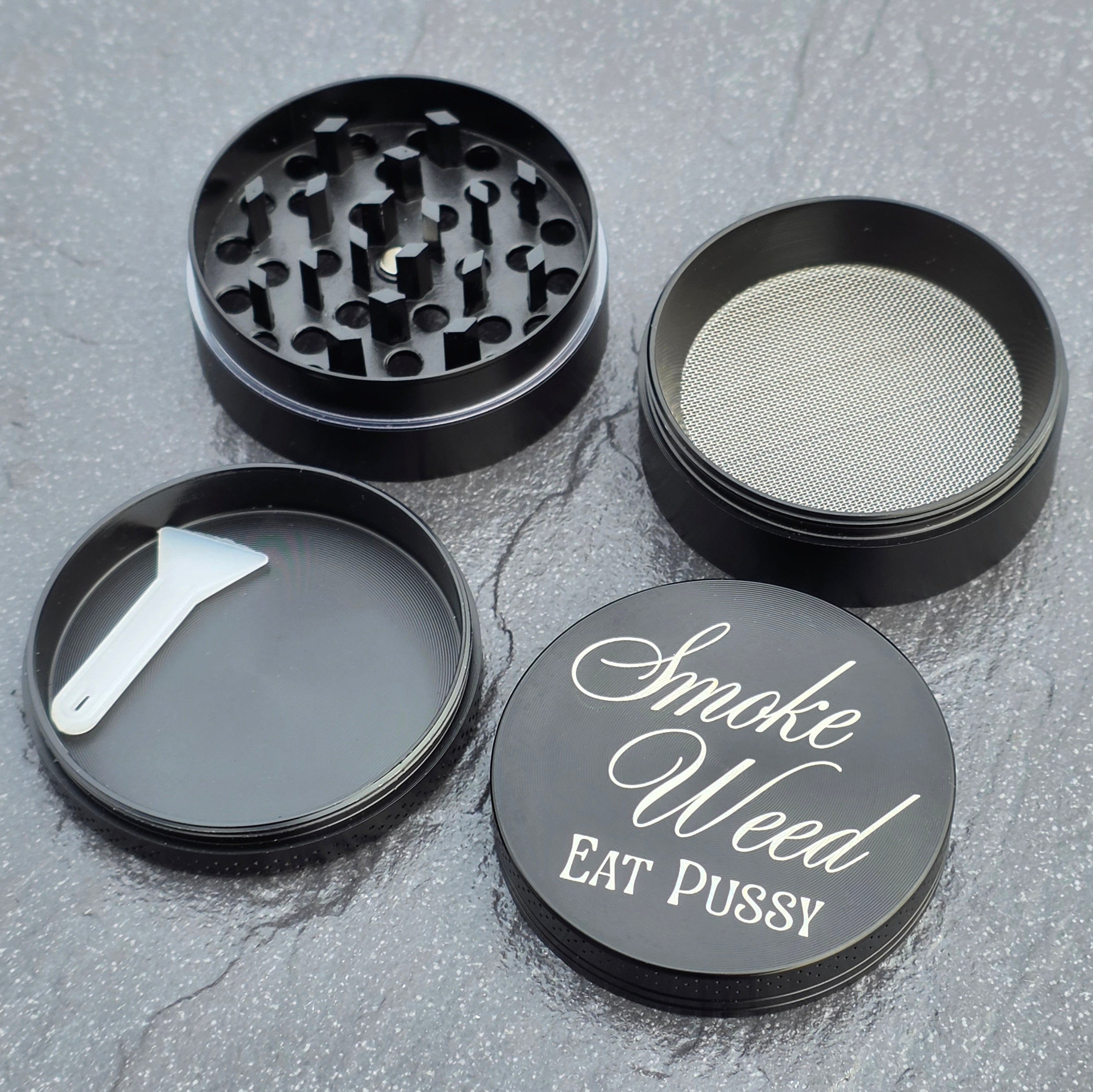 Smoke Weed Eat Pussy Grinder - Cursive Craft 