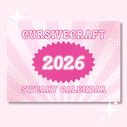 CursiveCraft 2026 Sweary Calendar