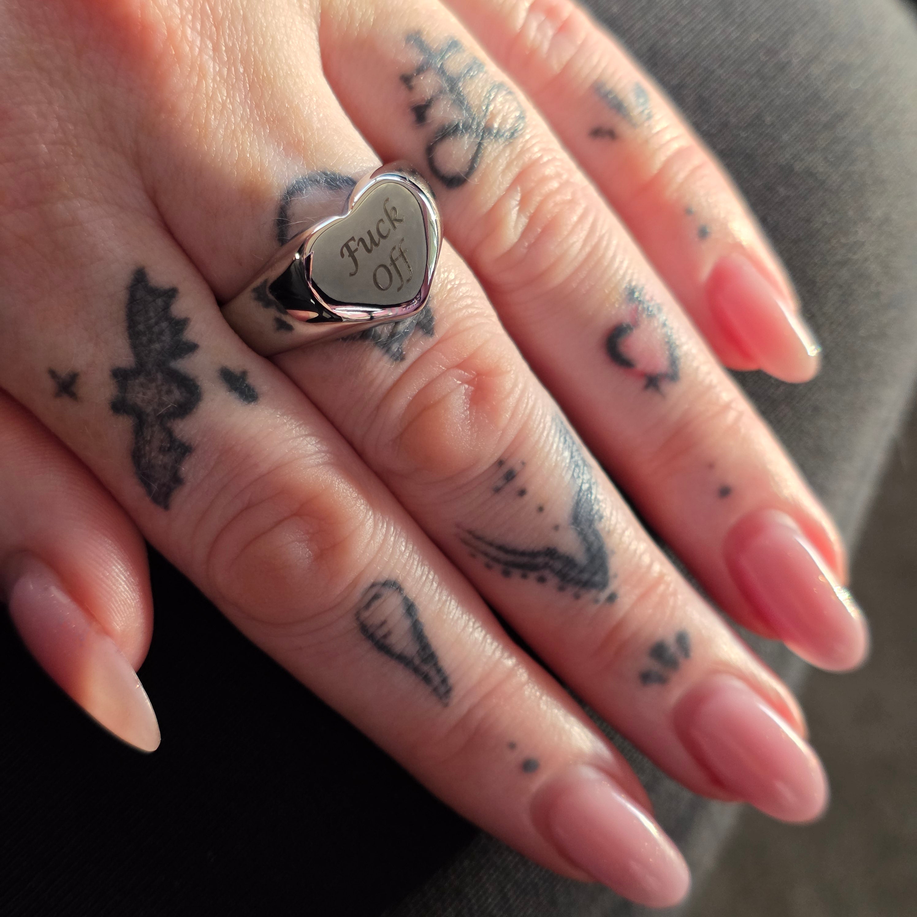 Personalised Heart Signet Ring