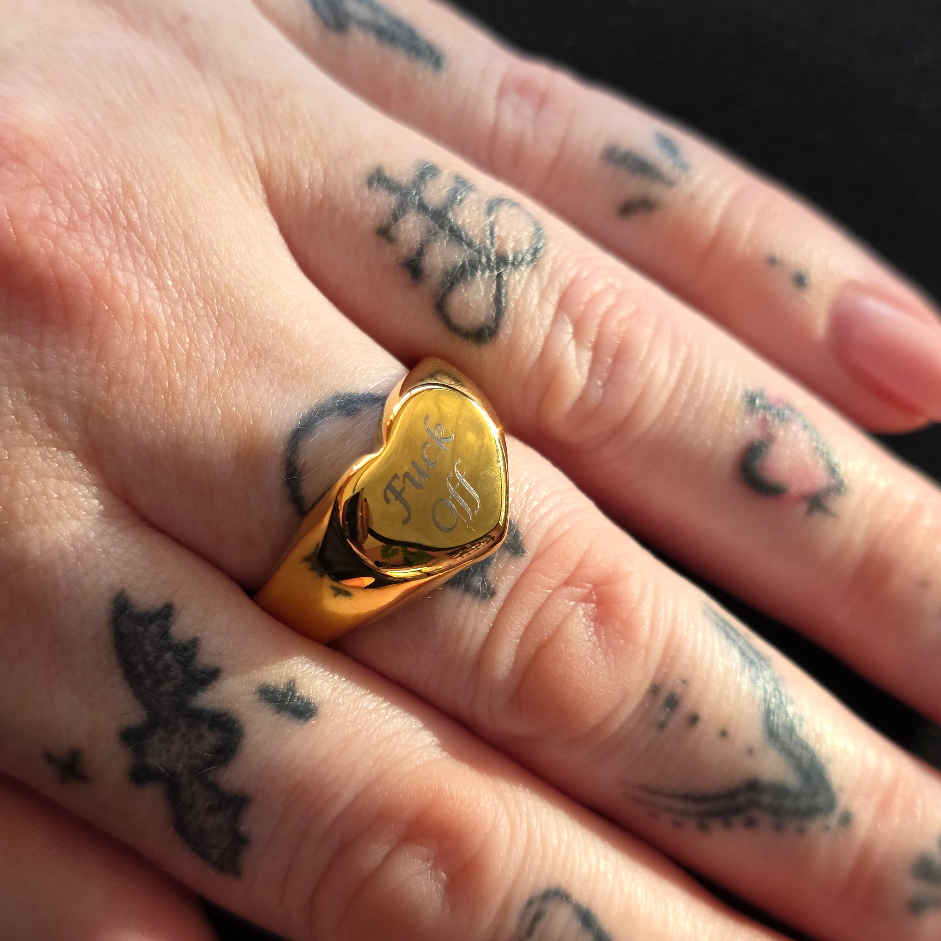 Personalised Heart Signet Ring