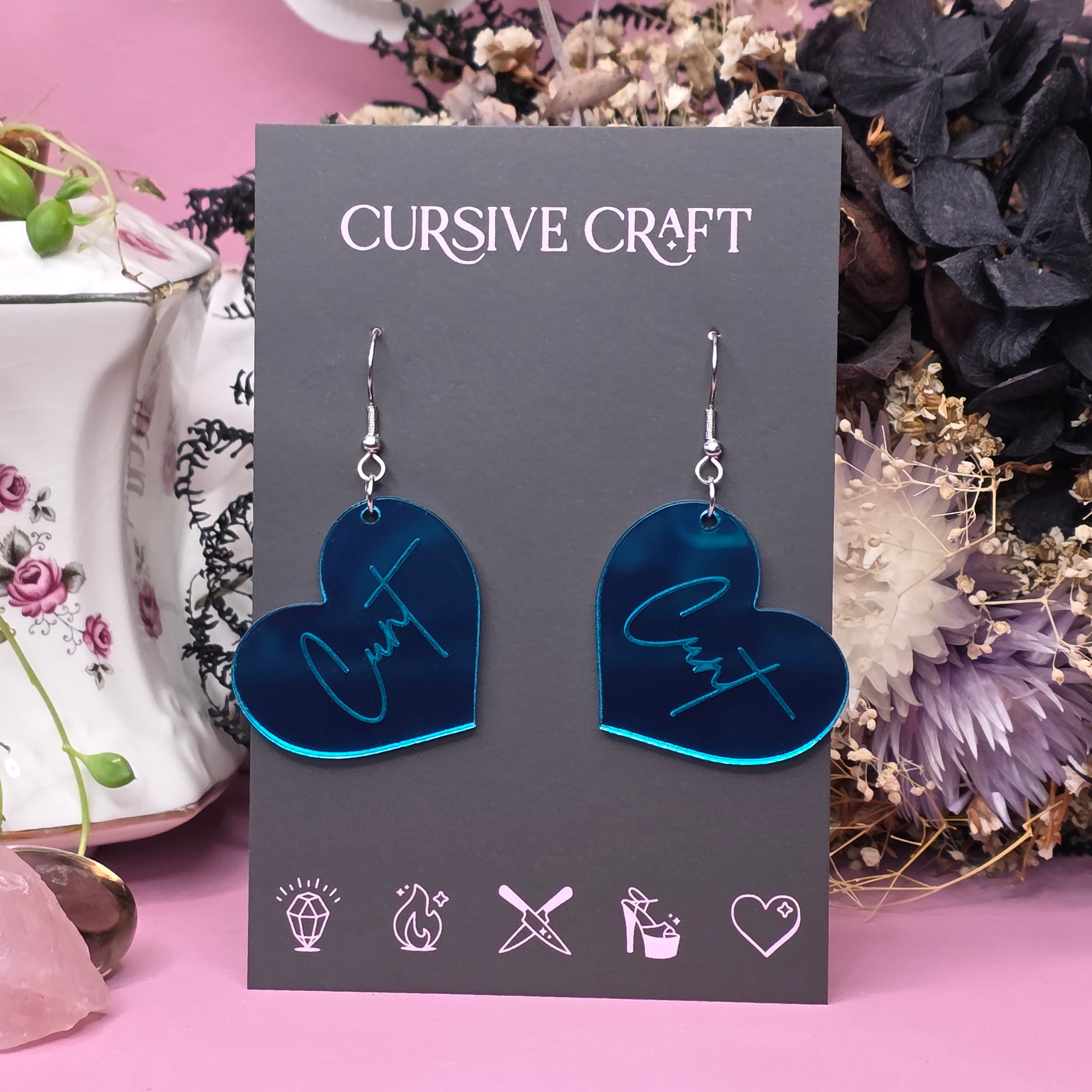 Cunt Swearrings - Teal